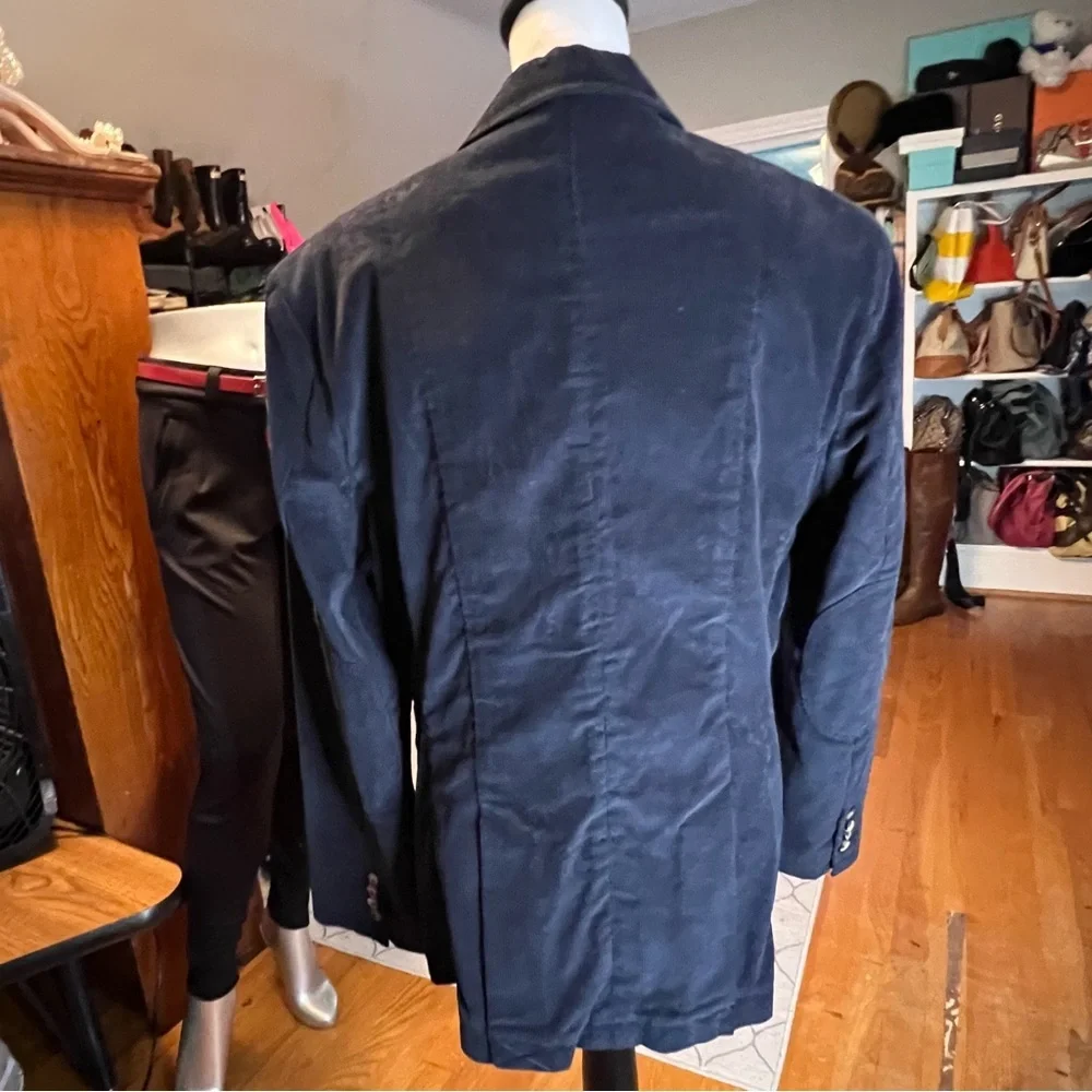 JACHS Men's Navy Corduroy Blazer Sz L